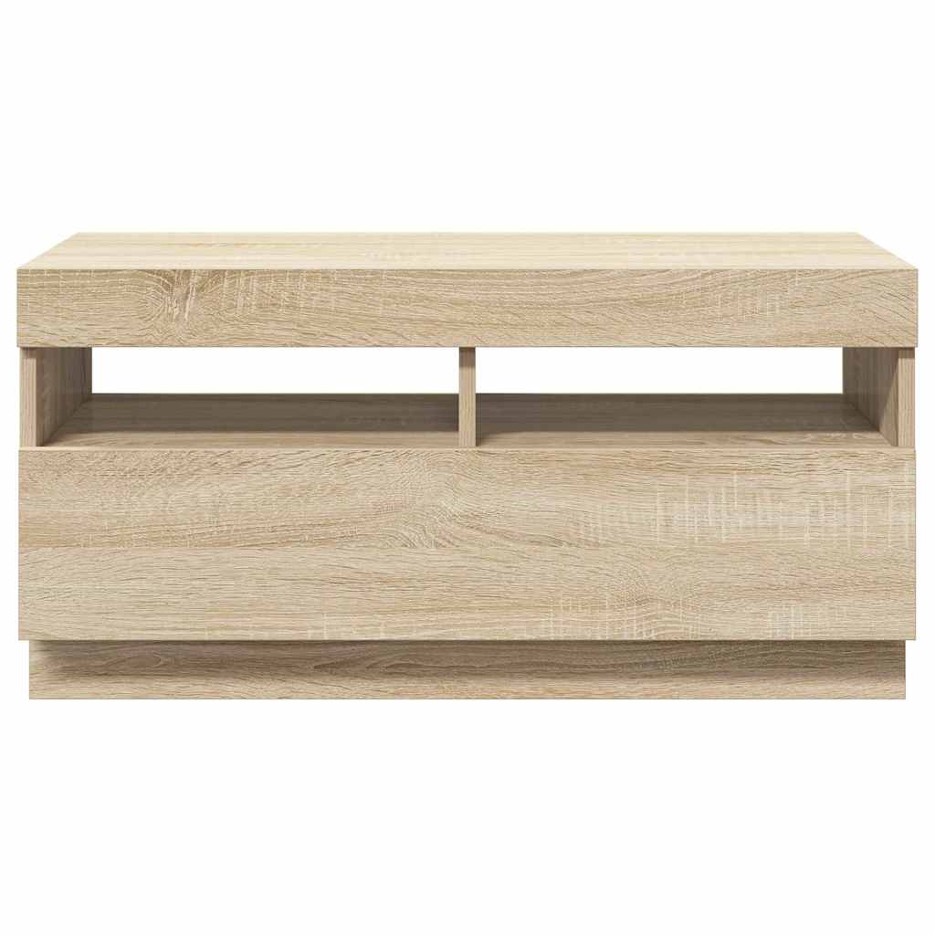 TV Cabinet with LED Lights Sonoma Oak 80x35x40 cm