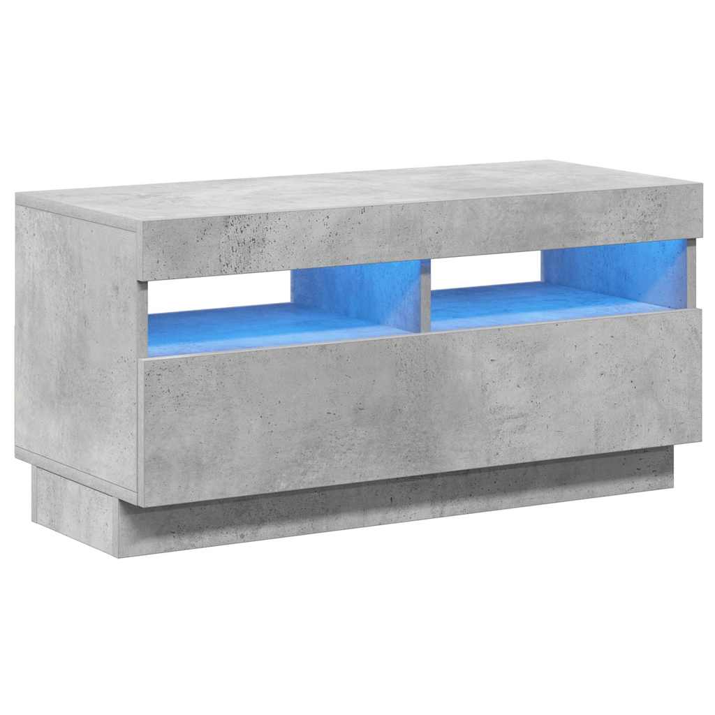 TV Cabinet with LED Lights Concrete Grey 80x35x40 cm