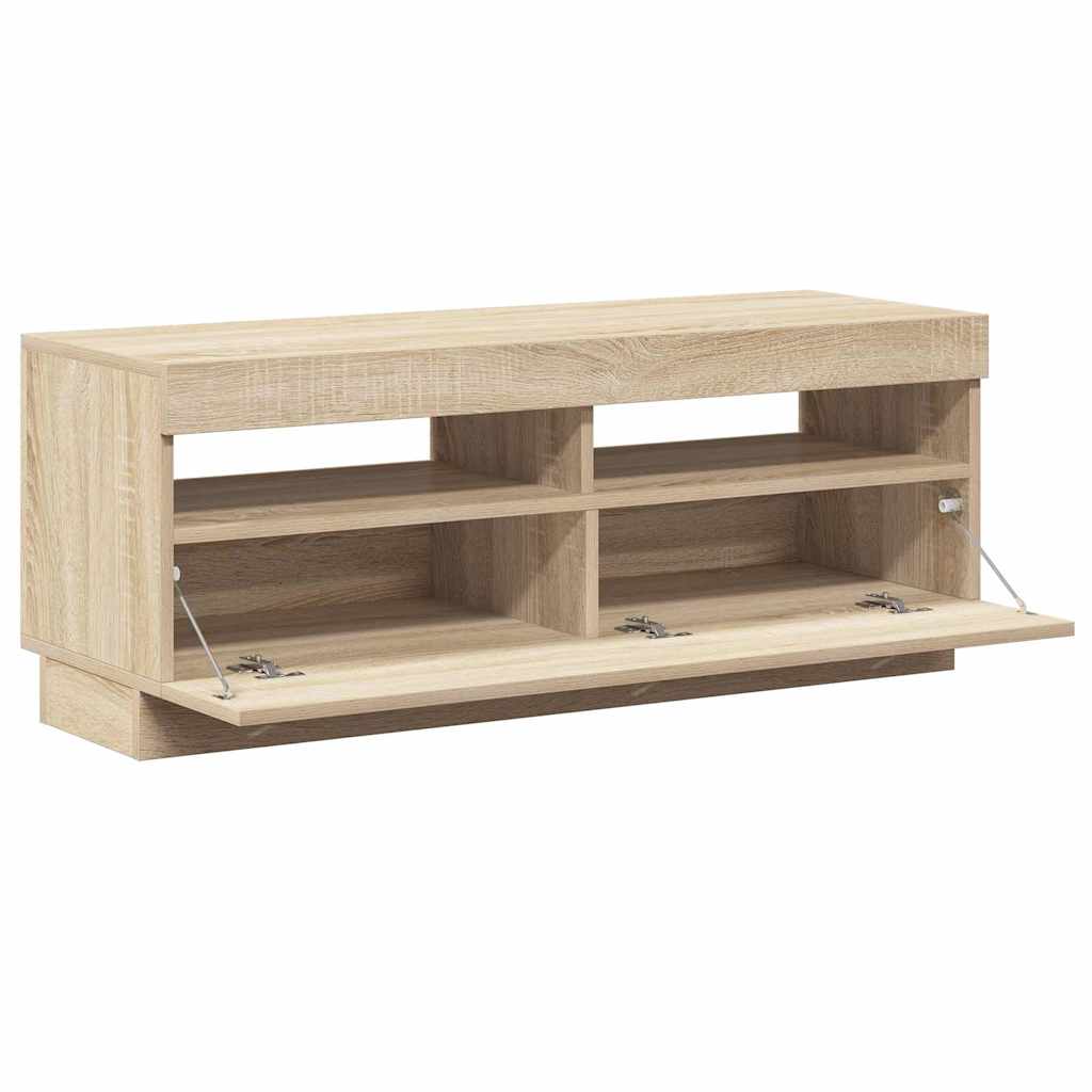 TV Cabinet with LED Lights Sonoma Oak 100x35x40 cm