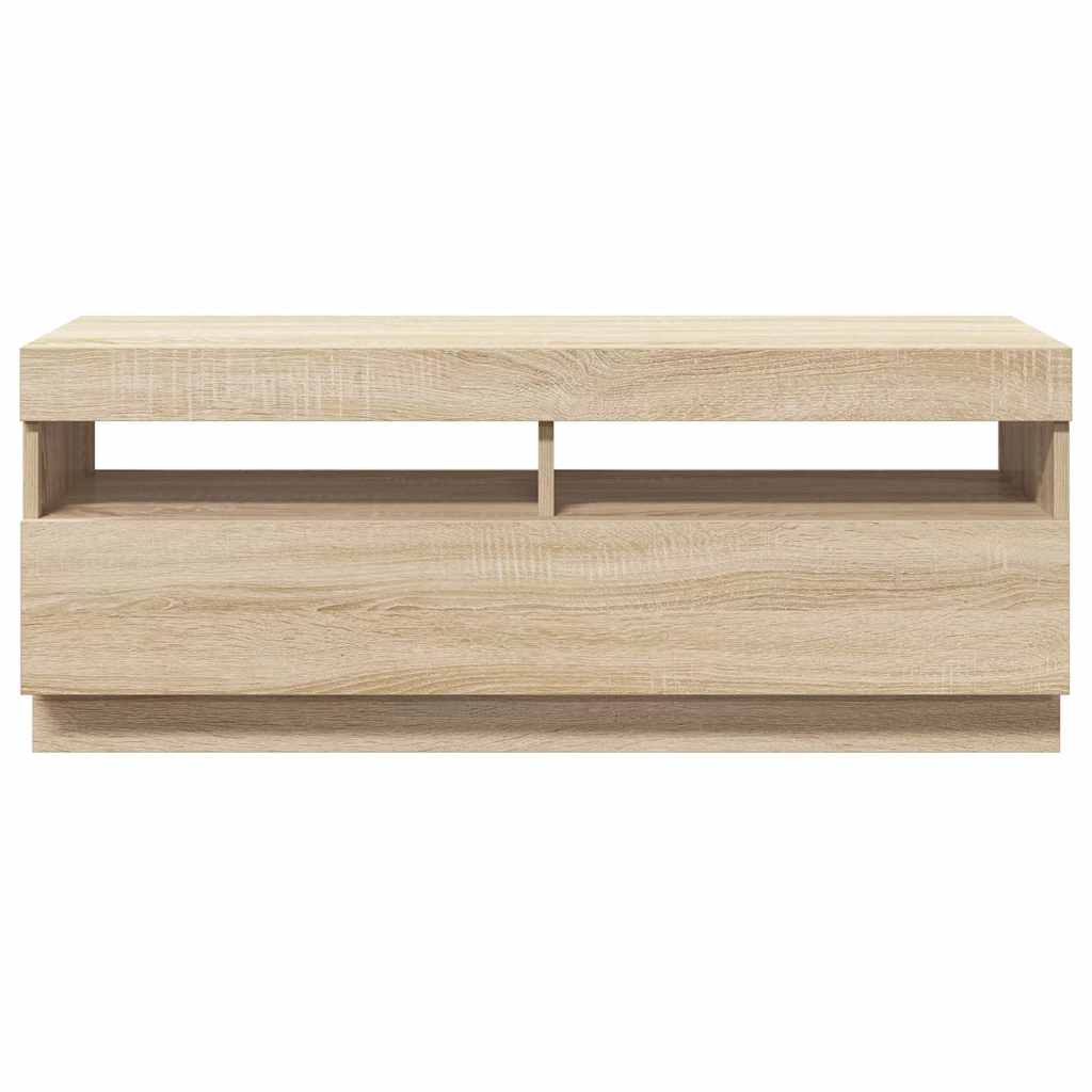 TV Cabinet with LED Lights Sonoma Oak 100x35x40 cm