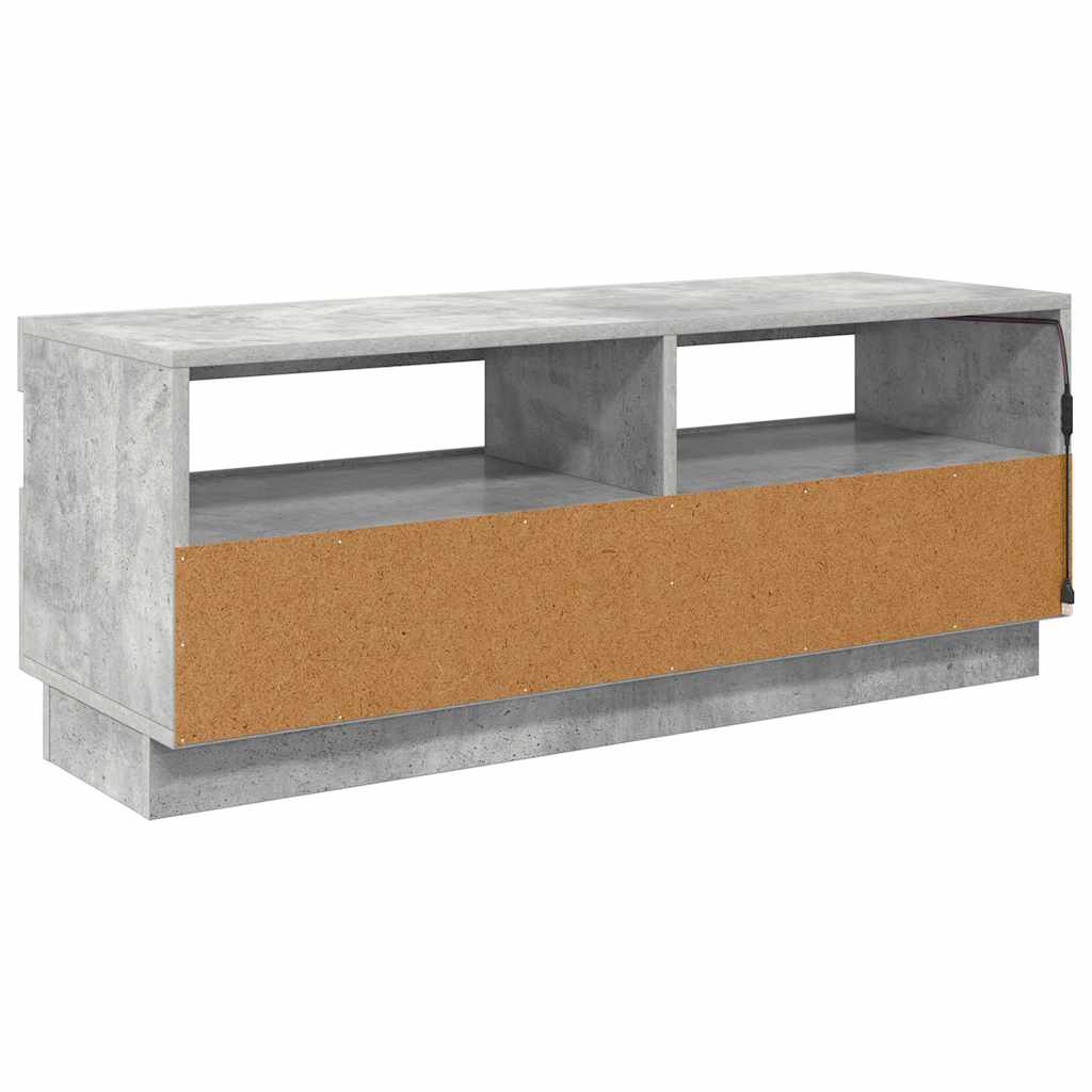 TV Cabinet with LED Lights Concrete Grey 100x35x40 cm