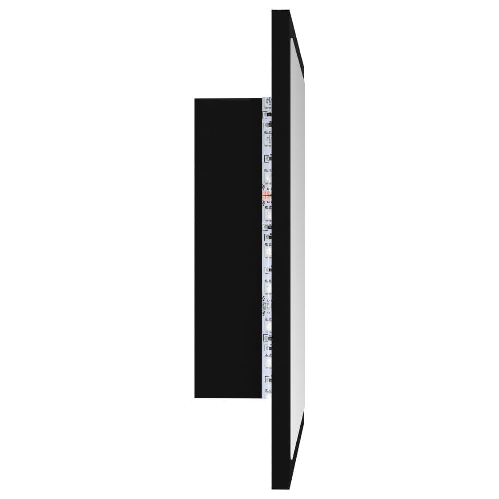 LED Bathroom Mirror Black 40x8.5x37 cm Acrylic