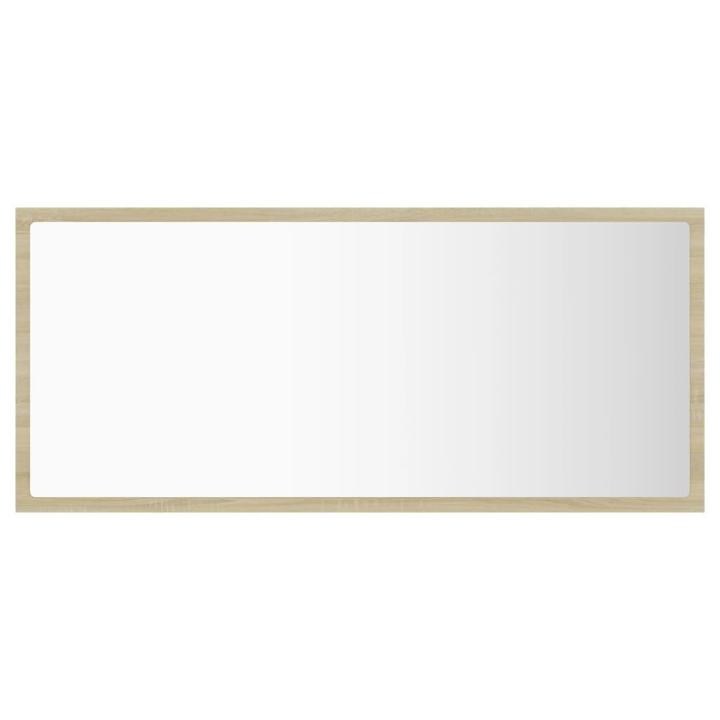 LED Bathroom Mirror Sonoma Oak 90x8.5x37 cm Acrylic