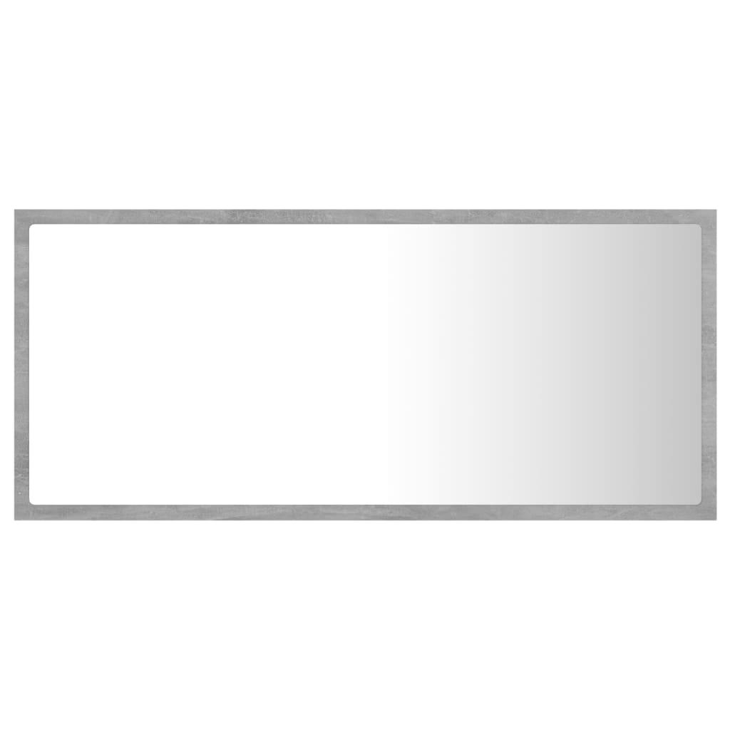 LED Bathroom Mirror Concrete Grey 90x8.5x37 cm Acrylic