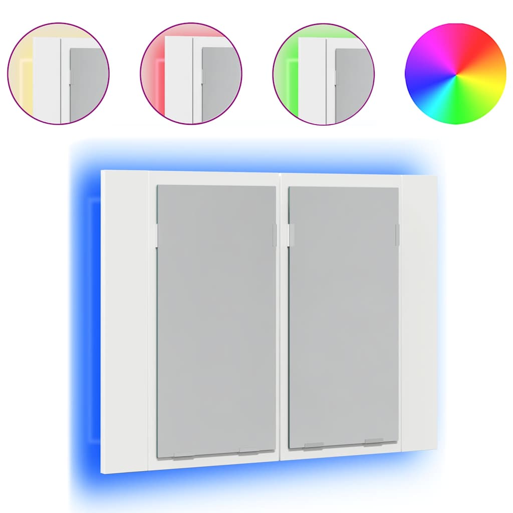 LED Bathroom Mirror Cabinet White 60x12x45 cm Acrylic