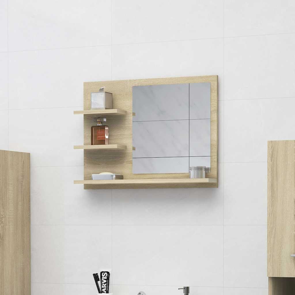 Bathroom Mirror Sonoma Oak 60x10.5x45 cm Engineered Wood