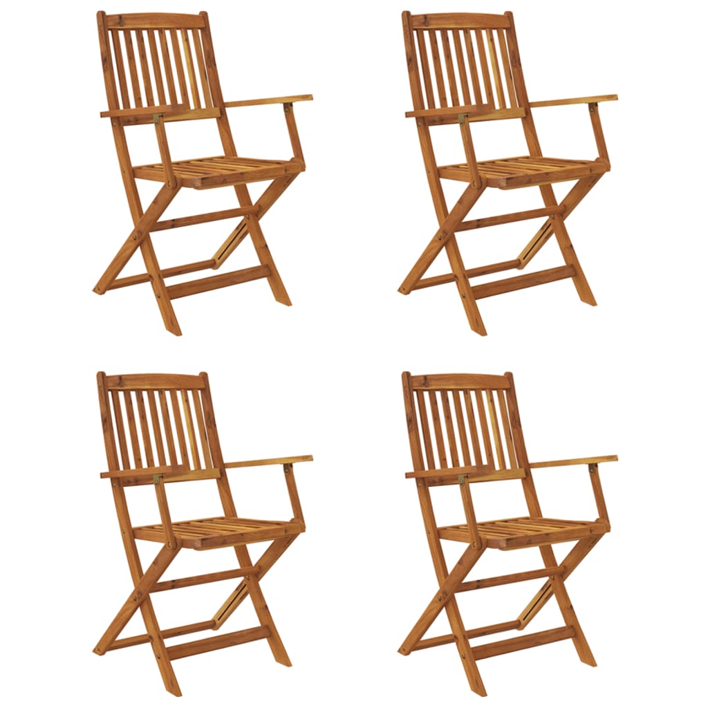 5 Piece Folding Garden Dining Set Solid Acacia Wood