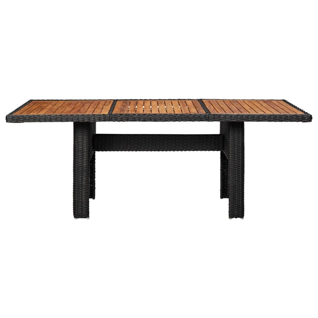 9 Piece Garden Dining Set Poly Rattan Black