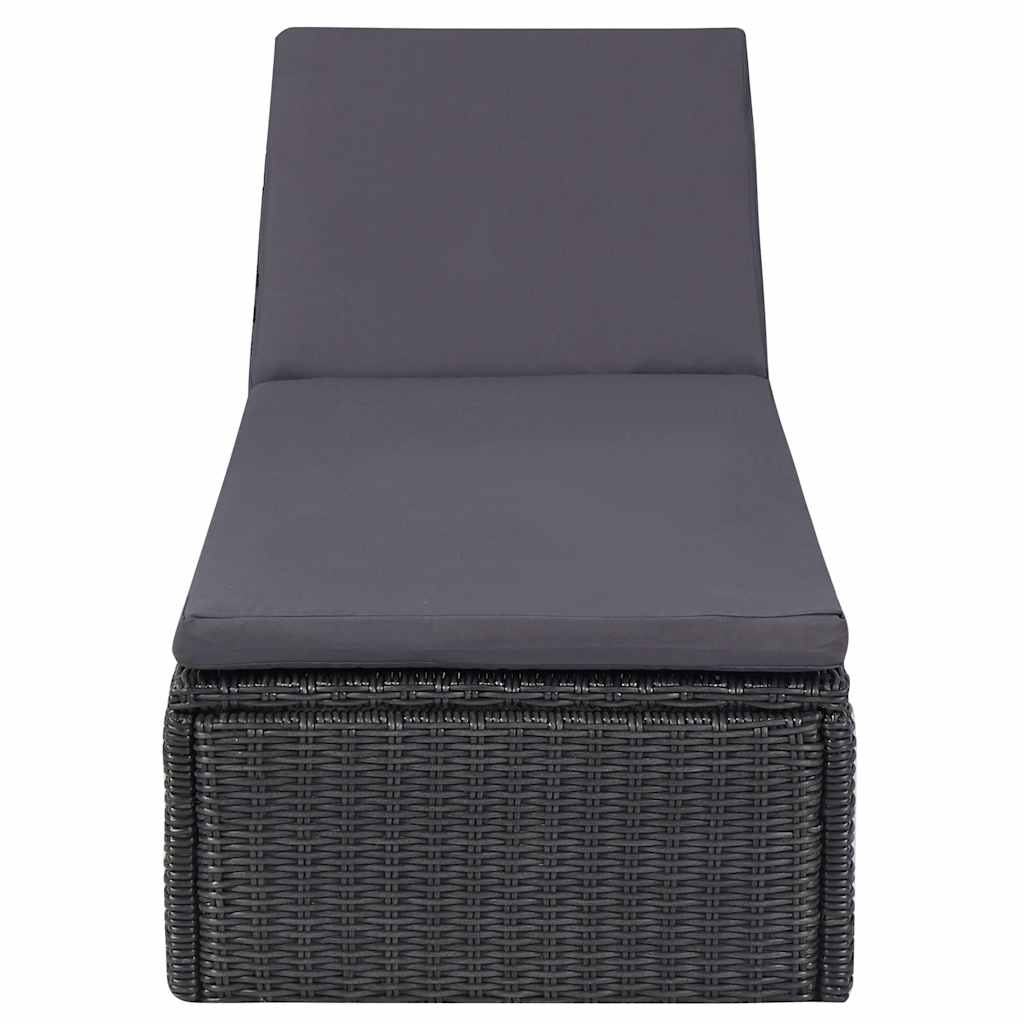 11 Piece Garden Dining Set Poly Rattan Black