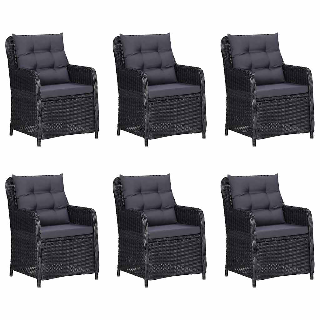 9 Piece Garden Dining Set Poly Rattan Black