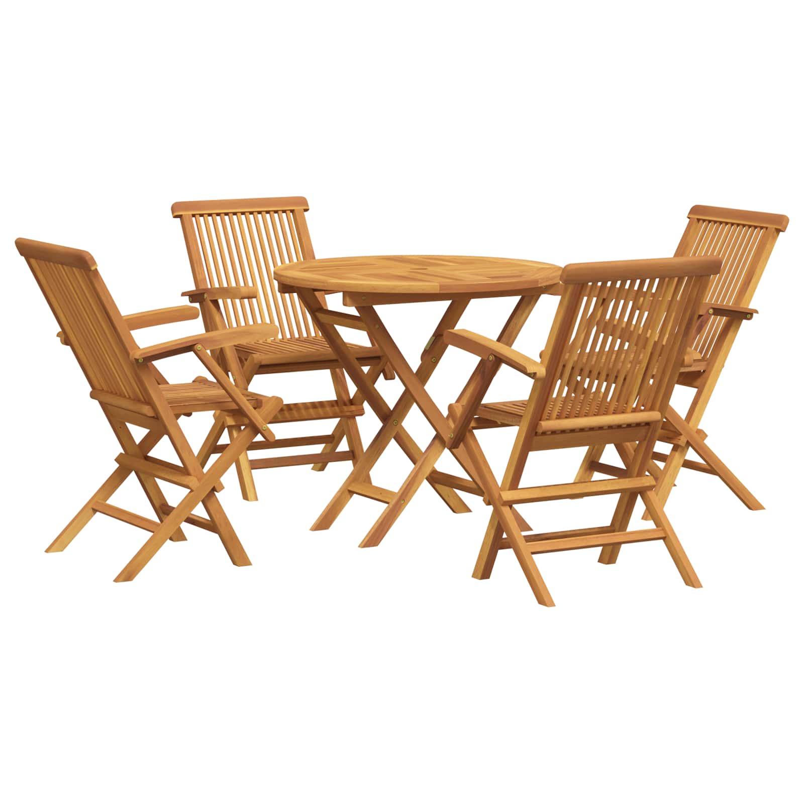 5 Piece Garden Dining Set Solid Teak Wood
