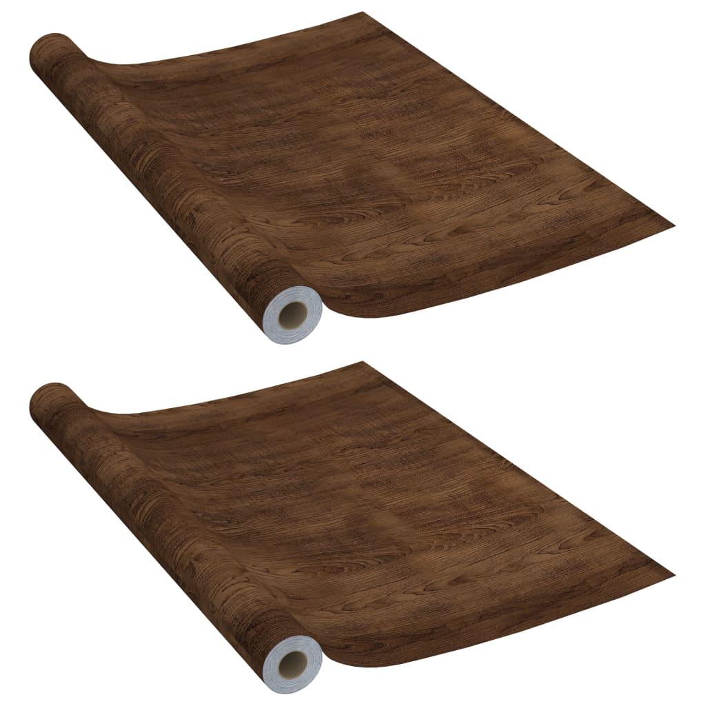 Self-adhesive Furniture Films 2 pcs Dark Oak 500x90 cm PVC