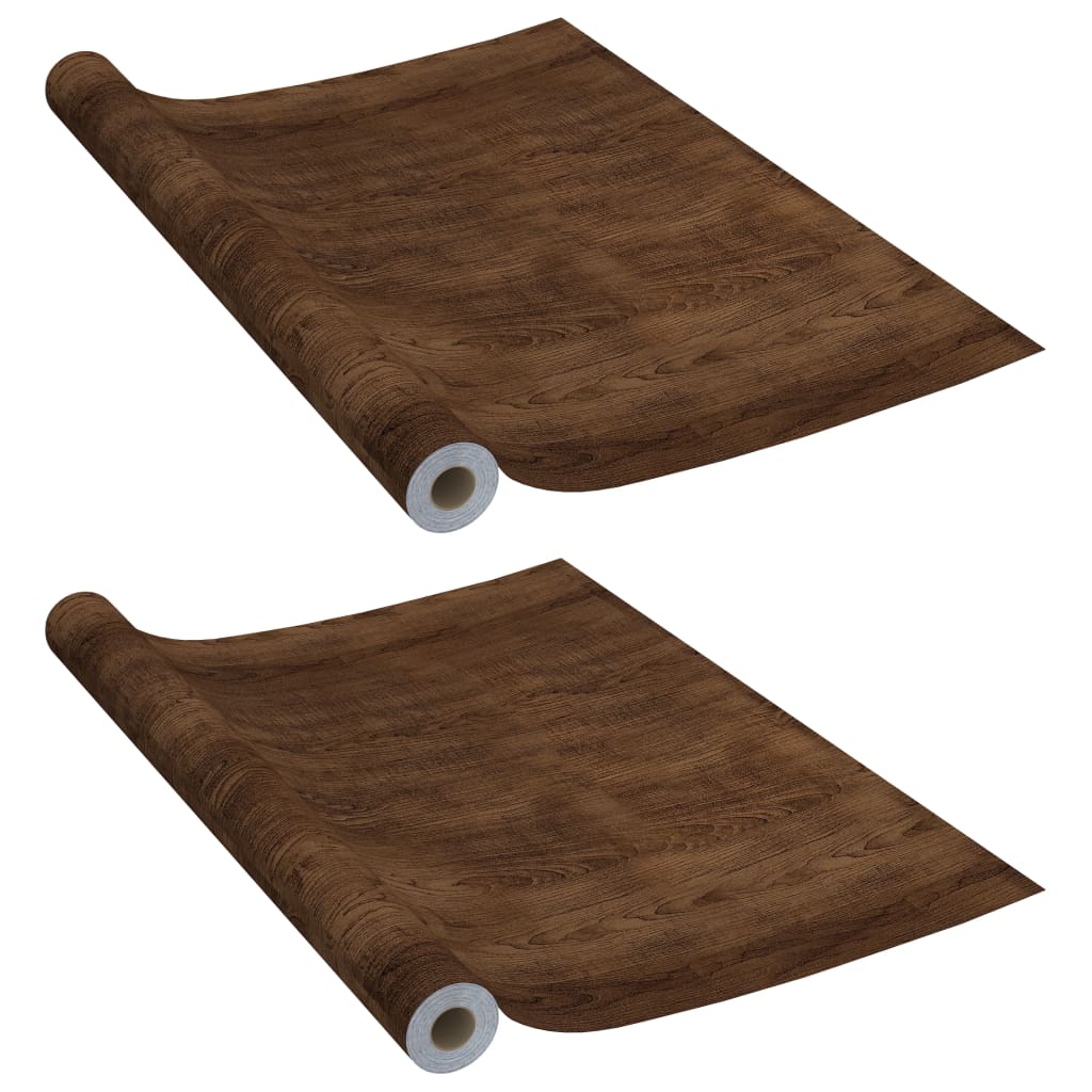 Self-adhesive Furniture Films 2 pcs Dark Oak 500x90 cm PVC