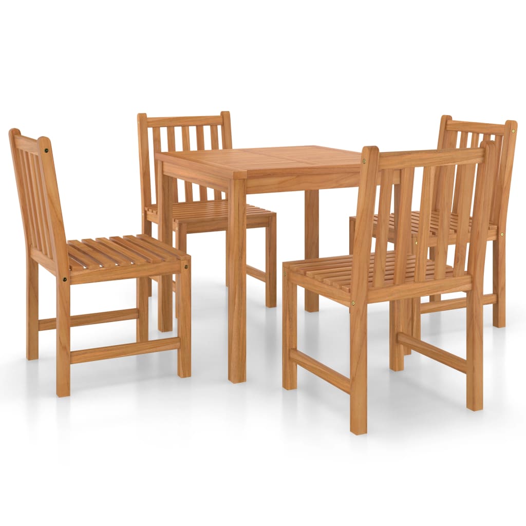5 Piece Garden Dining Set 80x80 cm Solid Teak Wood