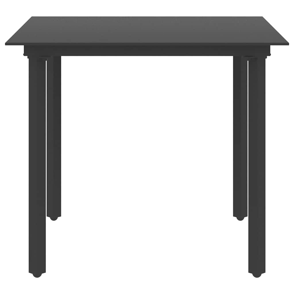 3 Piece Garden Dining Set PVC Rattan Black