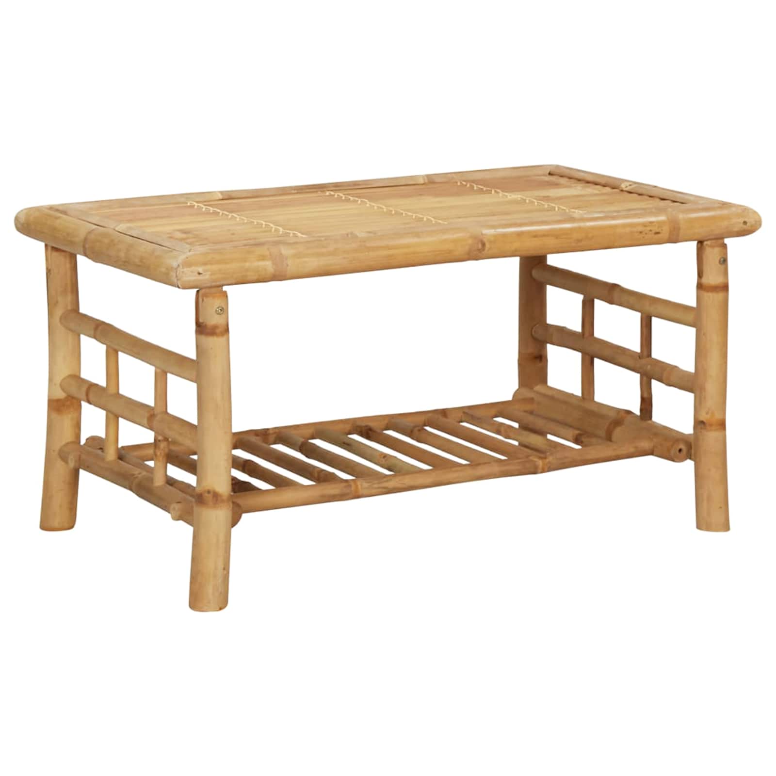 4 Piece Garden Lounge Set with Cushions Bamboo