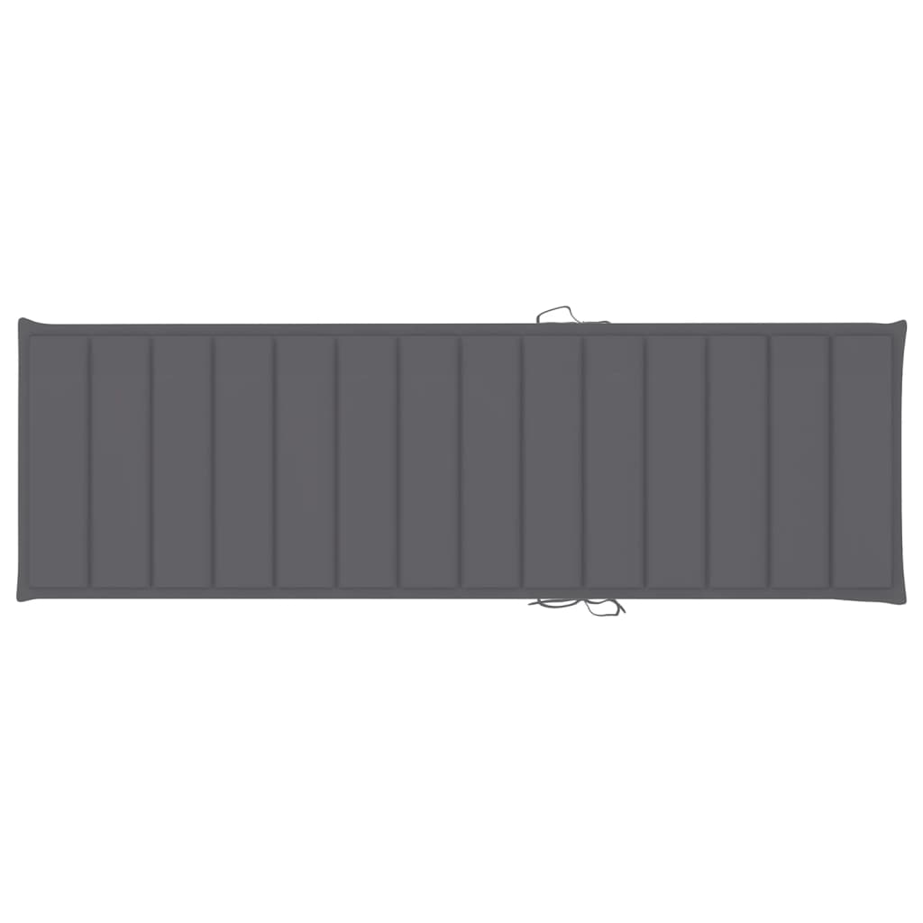 Garden Sun Lounger with Cushion Solid Acacia Wood