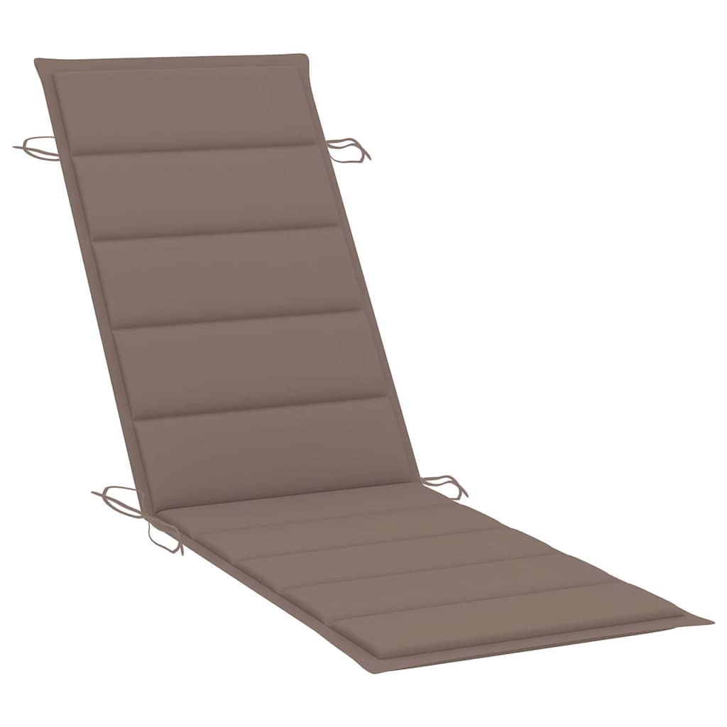 Garden Sun Lounger with Cushion Solid Acacia Wood