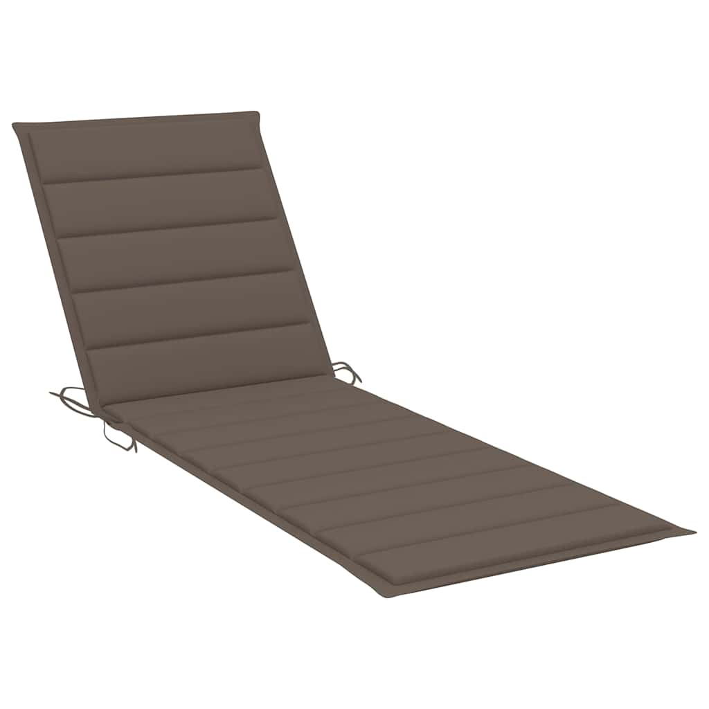 Garden Sun Lounger with Table and Cushion Solid Acacia Wood