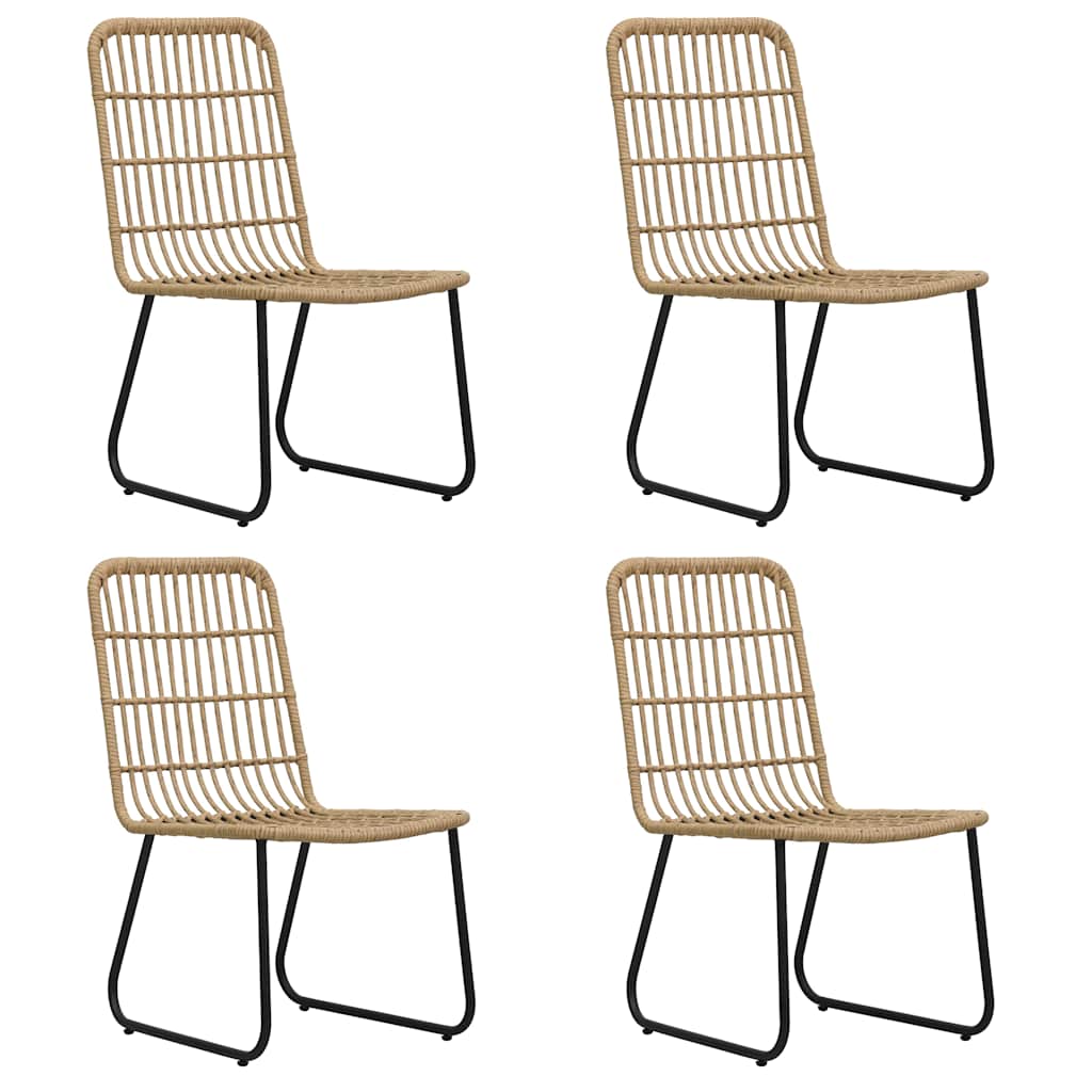 5 Piece Outdoor Dining Set Poly Rattan and Glass