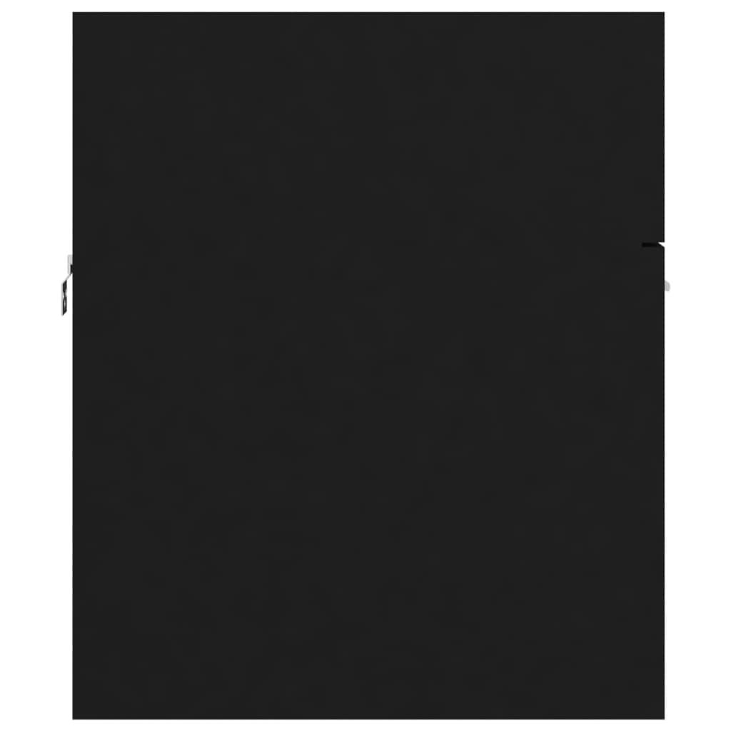 2 Piece Bathroom Furniture Set Black Engineered Wood