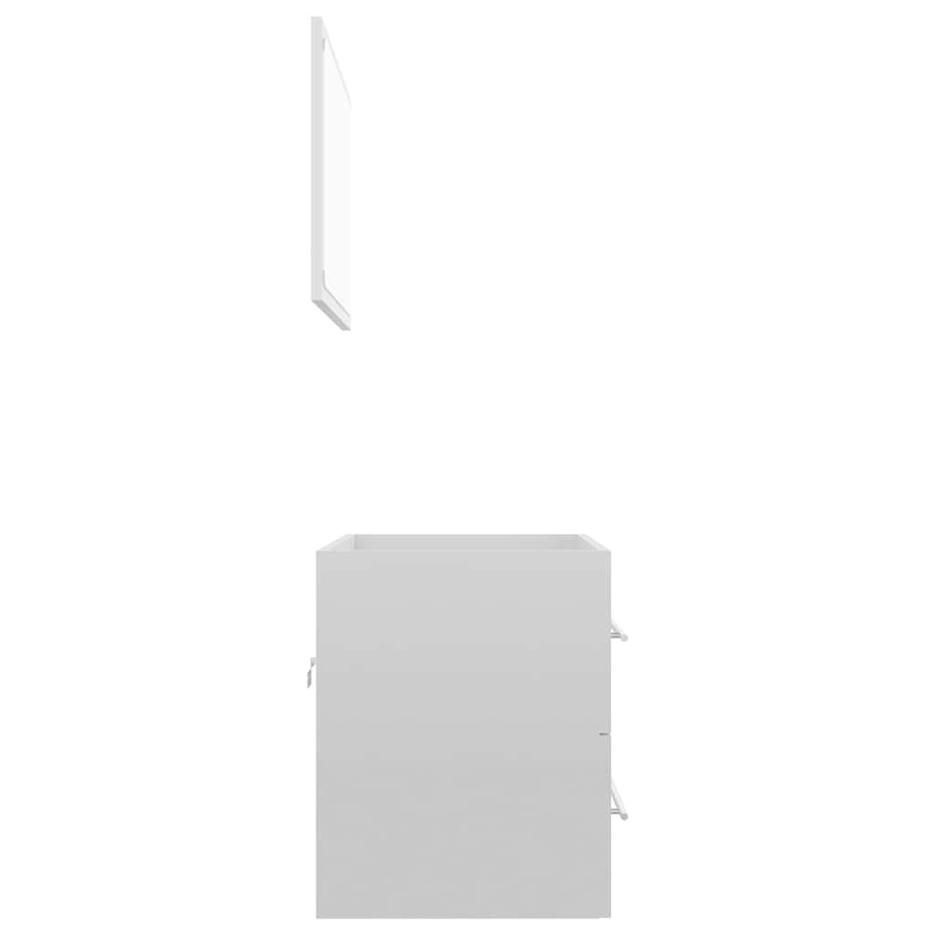 2 Piece Bathroom Furniture Set High Gloss White Engineered Wood
