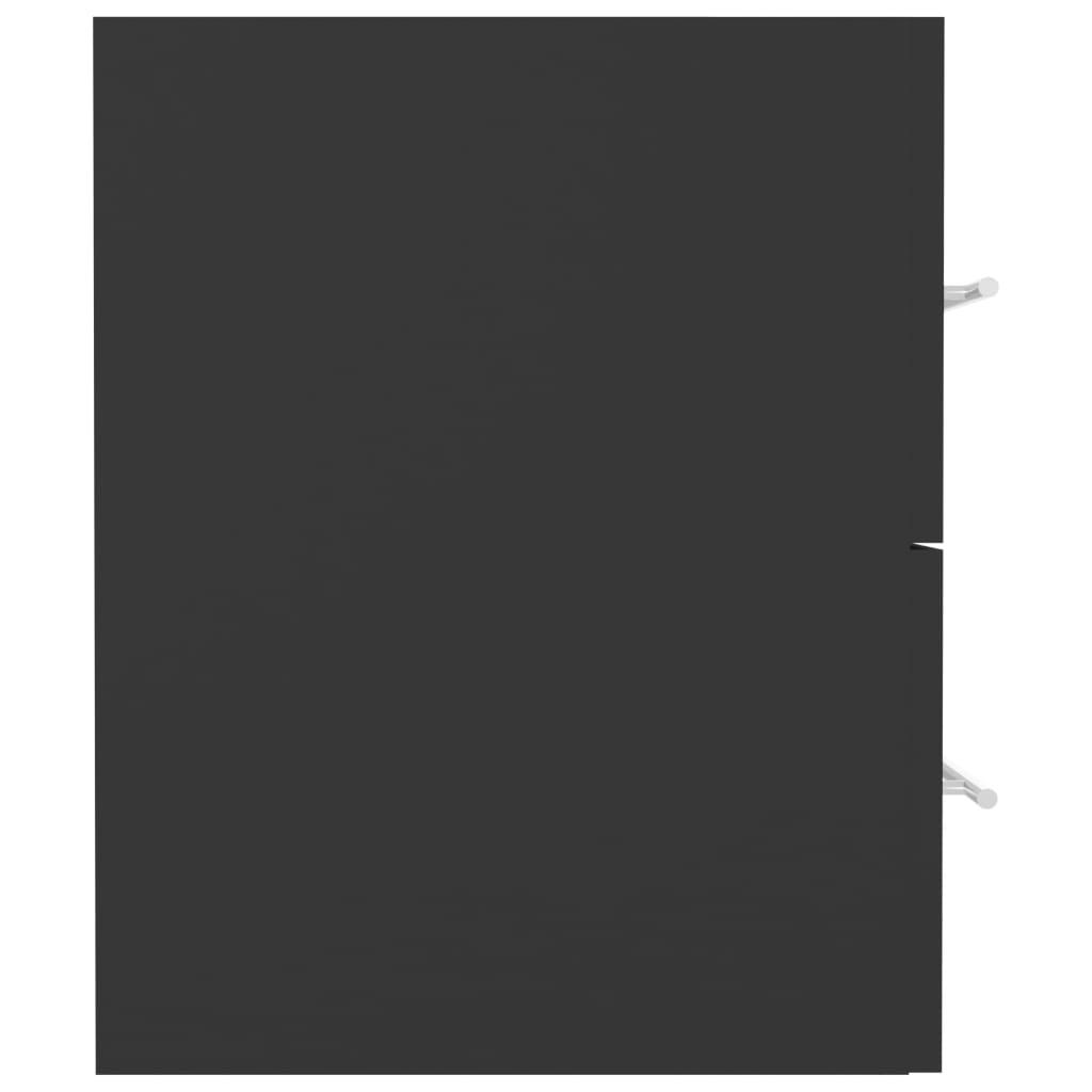 2 Piece Bathroom Furniture Set Grey Engineered Wood