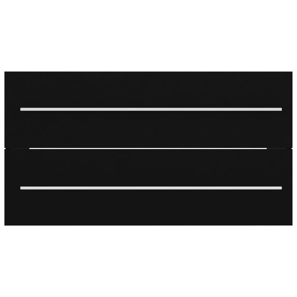 2 Piece Bathroom Furniture Set Black Engineered Wood