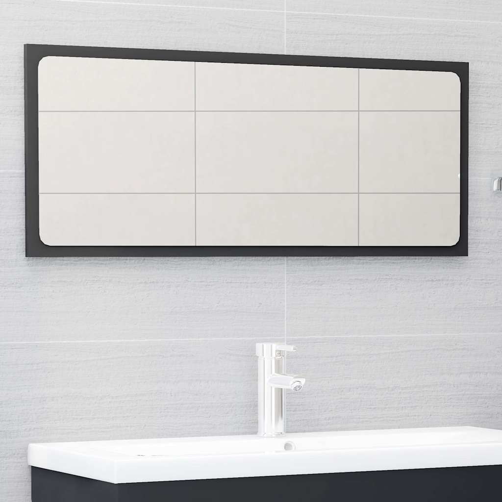 2 Piece Bathroom Furniture Set Grey Engineered Wood