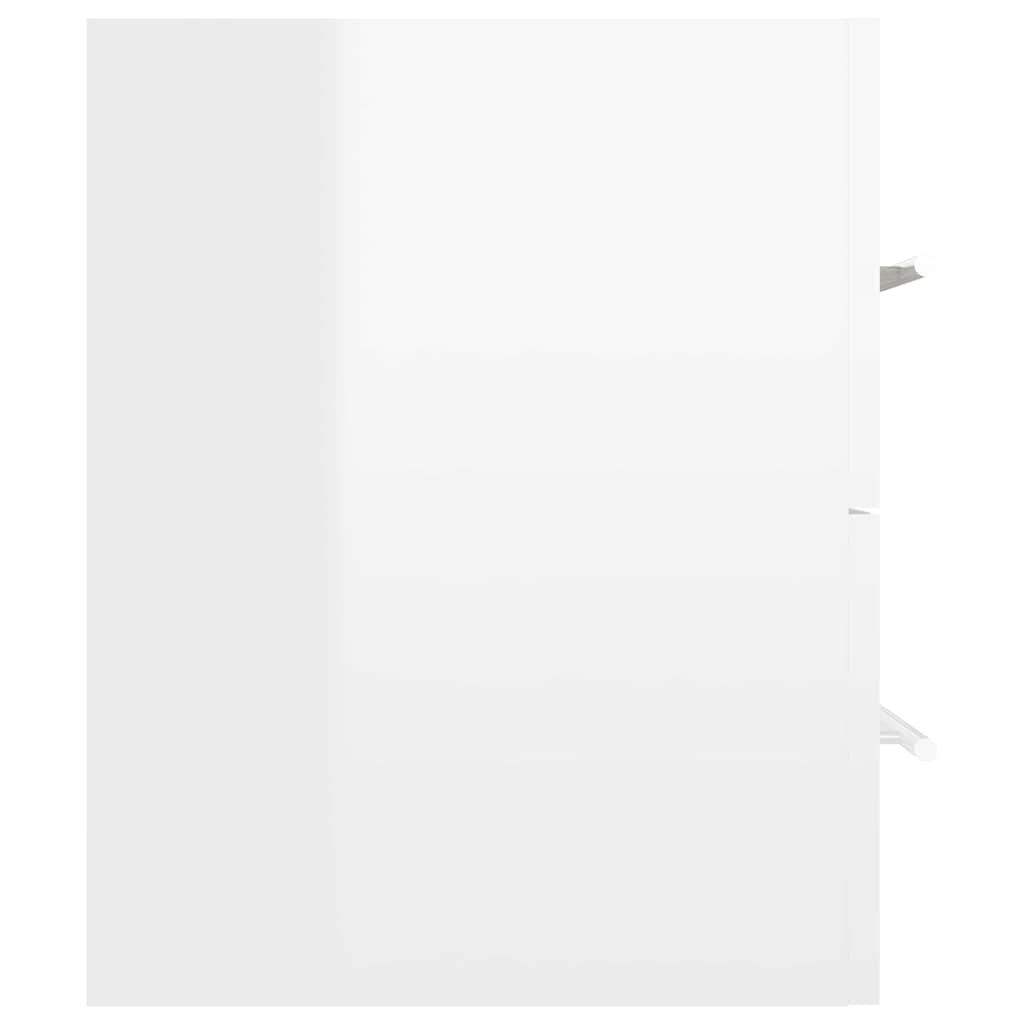 2 Piece Bathroom Furniture Set High Gloss White Engineered Wood