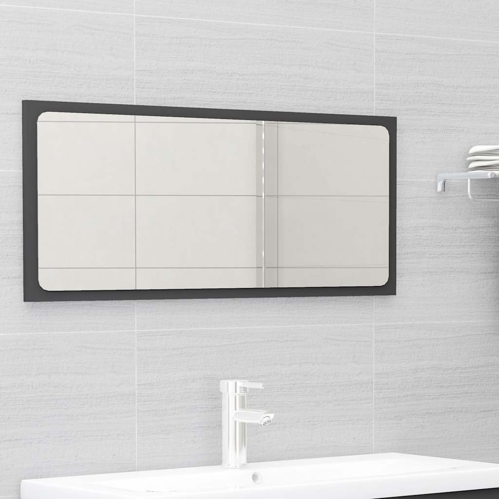 2 Piece Bathroom Furniture Set Grey Engineered Wood