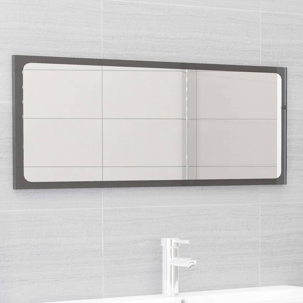 2 Piece Bathroom Furniture Set High Gloss Grey Engineered Wood