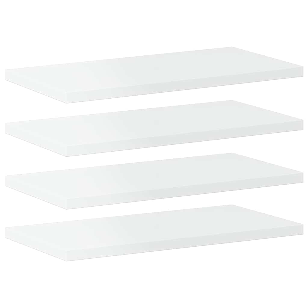 Bookshelf Boards 4 pcs High Gloss White 40x20x1.5 cm Engineered Wood