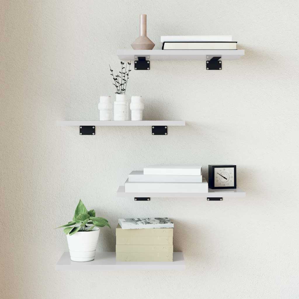 Bookshelf Boards 4 pcs High Gloss White 40x20x1.5 cm Engineered Wood