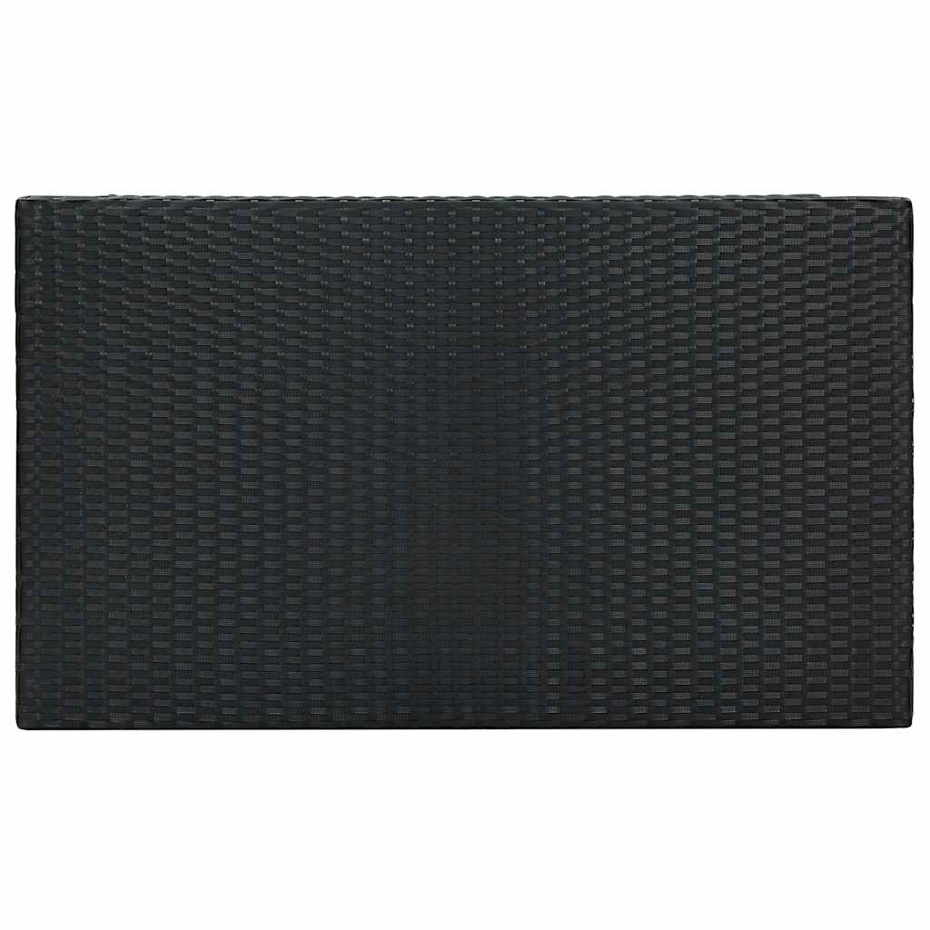 7 Piece Outdoor Bar Set with Cushions Poly Rattan Black