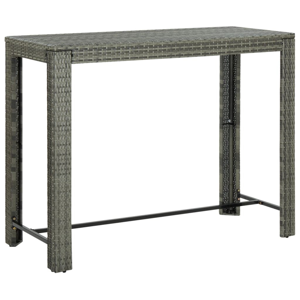 7 Piece Outdoor Bar Set with Anthracite Cushions Poly Rattan
