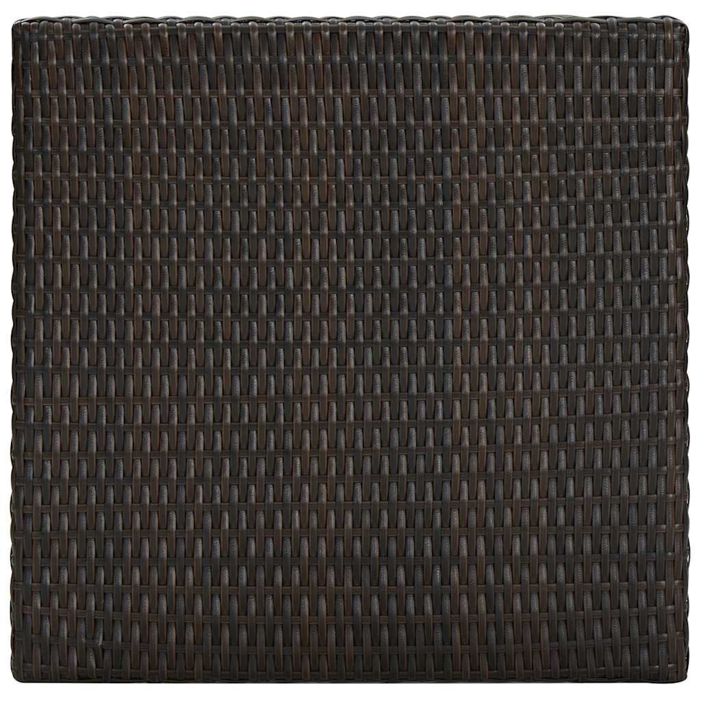5 Piece Outdoor Bar Set with Armrest Poly Rattan Brown