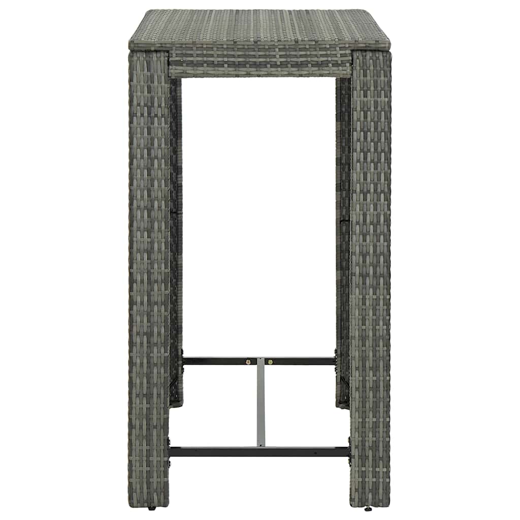 5 Piece Outdoor Bar Set with Armrest Poly Rattan Grey
