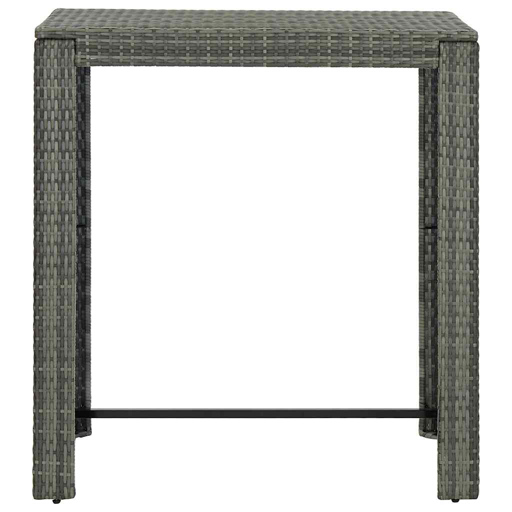 5 Piece Outdoor Bar Set with Armrest Poly Rattan Grey