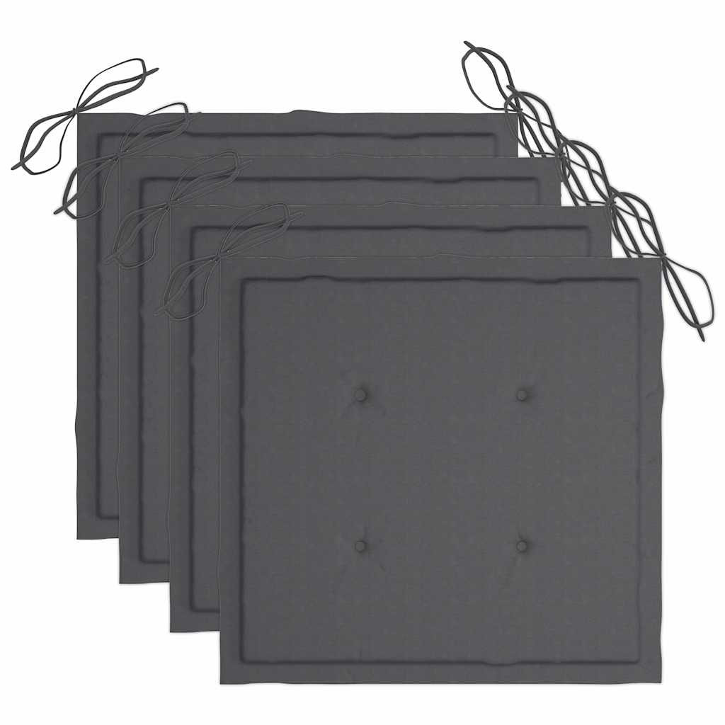 5 Piece Folding Outdoor Dining Set with Cushions Bamboo