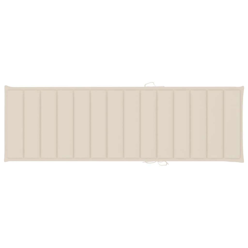 Sun Lounger with Cushion Solid Acacia Wood