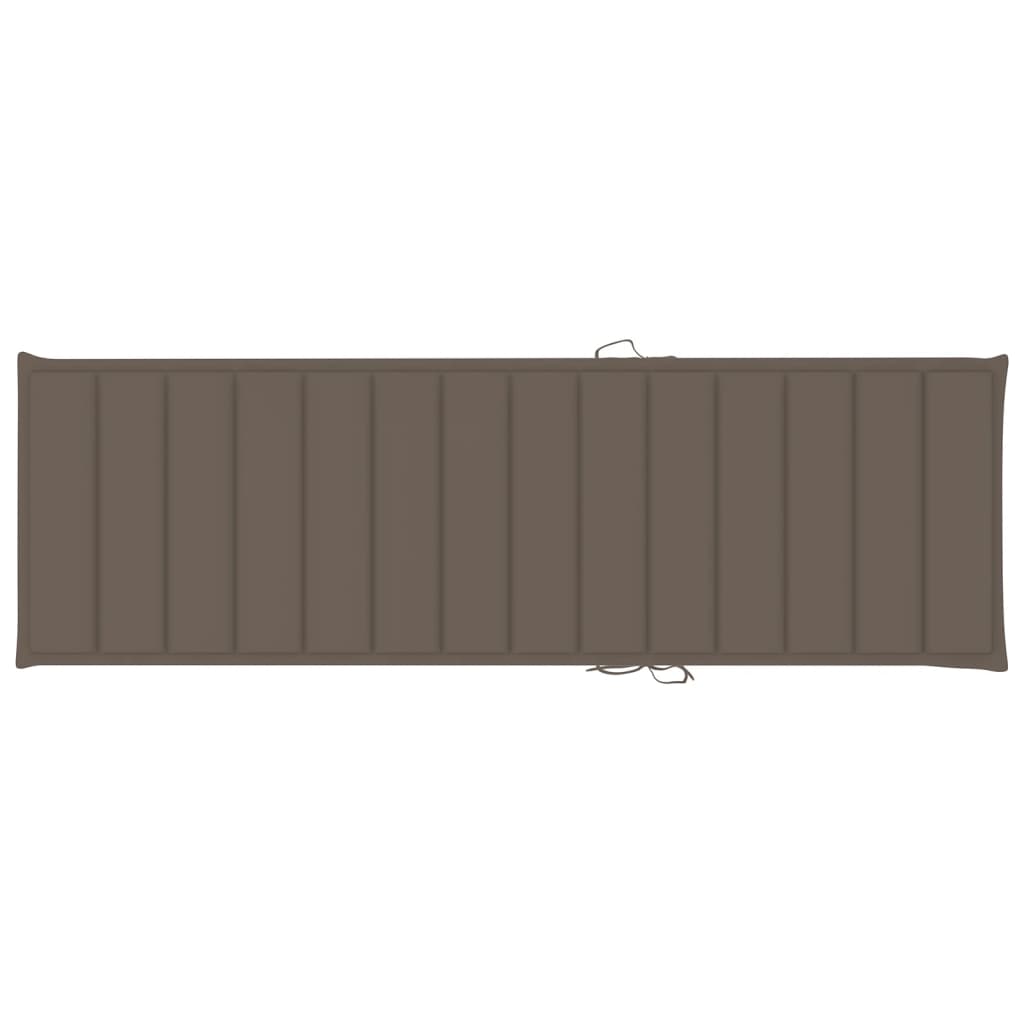 Sun Lounger with Cushion Solid Acacia Wood