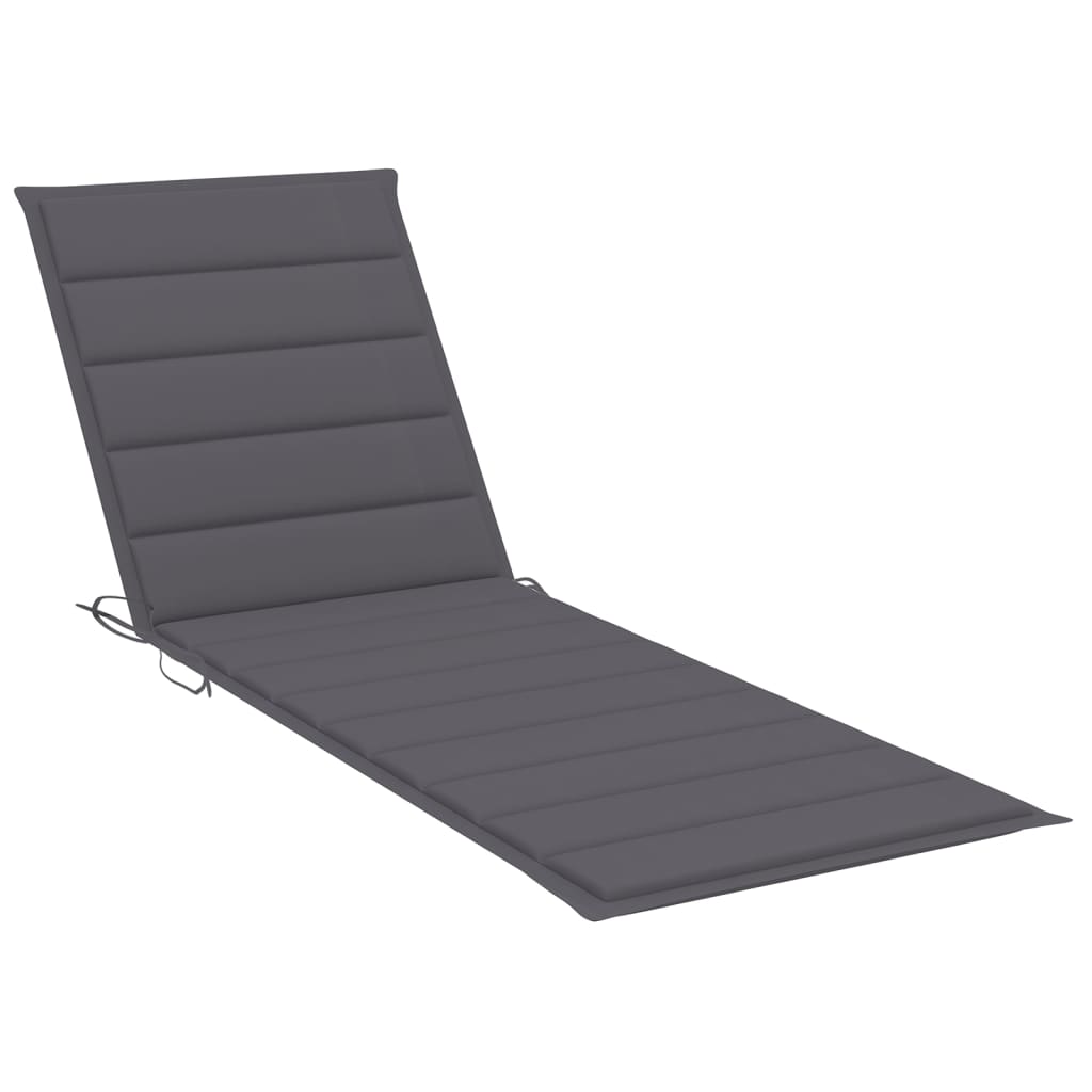 Folding Sun Lounger with Cushion Solid Wood Acacia