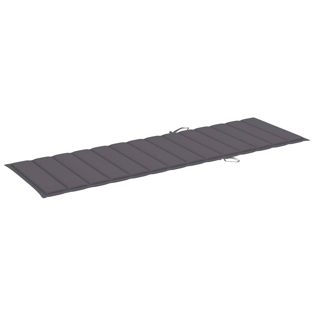 Folding Sun Lounger with Cushion Solid Wood Acacia