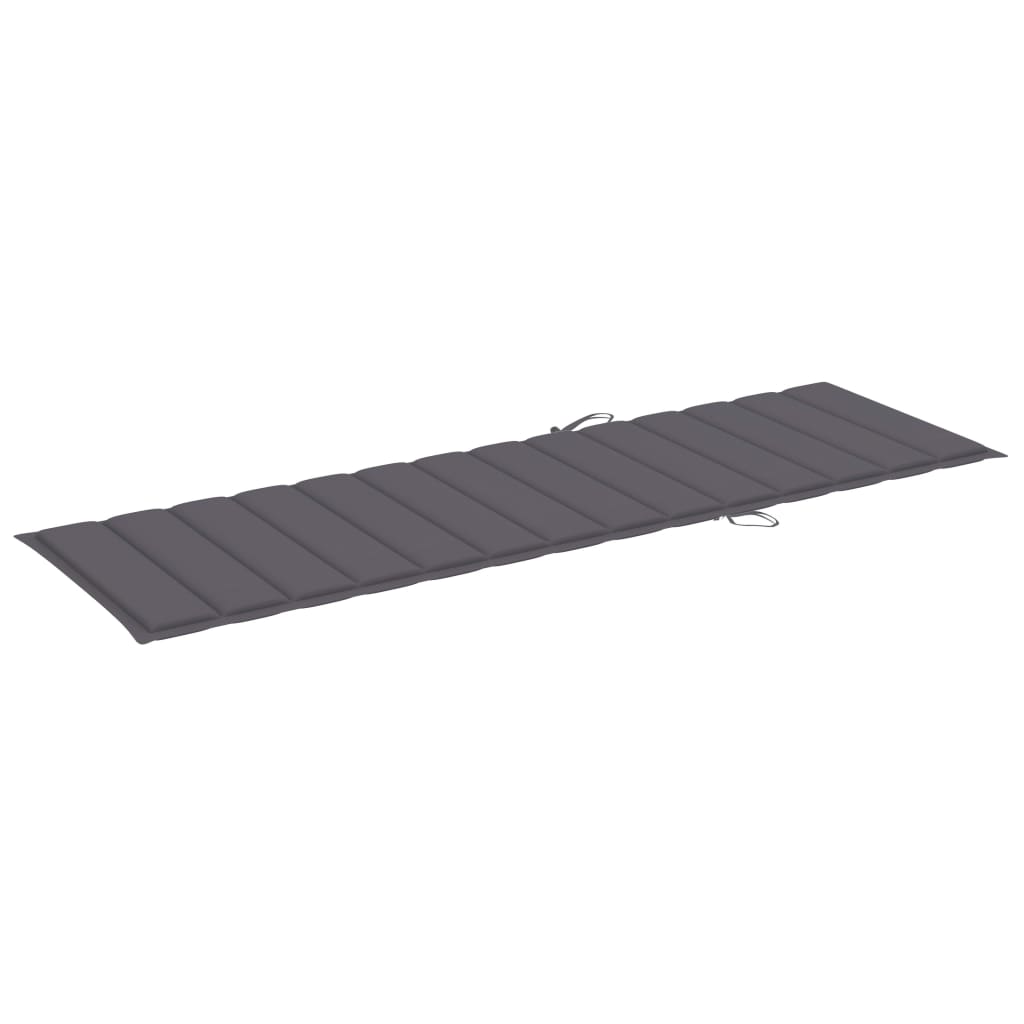 Folding Sun Lounger with Cushion Solid Wood Acacia