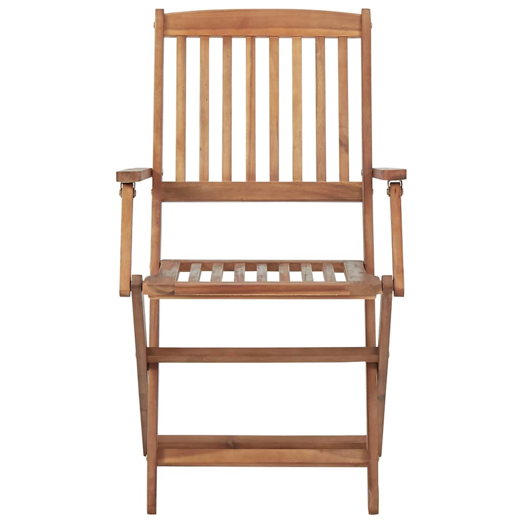 Folding Chairs 4 pcs with Cushions Solid Acacia Wood