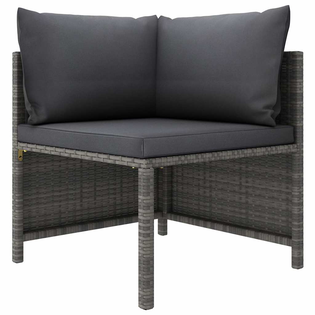 8 Piece Garden Lounge Set with Cushions Poly Rattan Grey