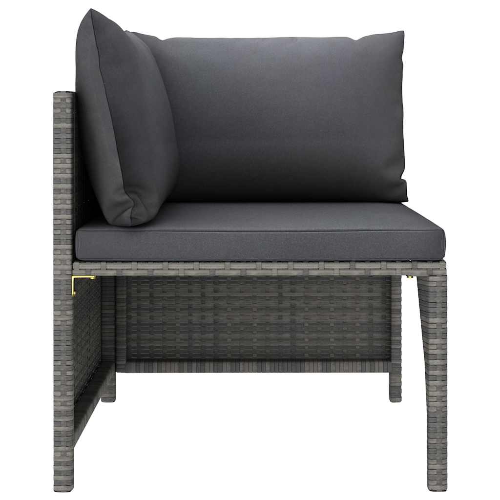 8 Piece Garden Lounge Set with Cushions Poly Rattan Grey