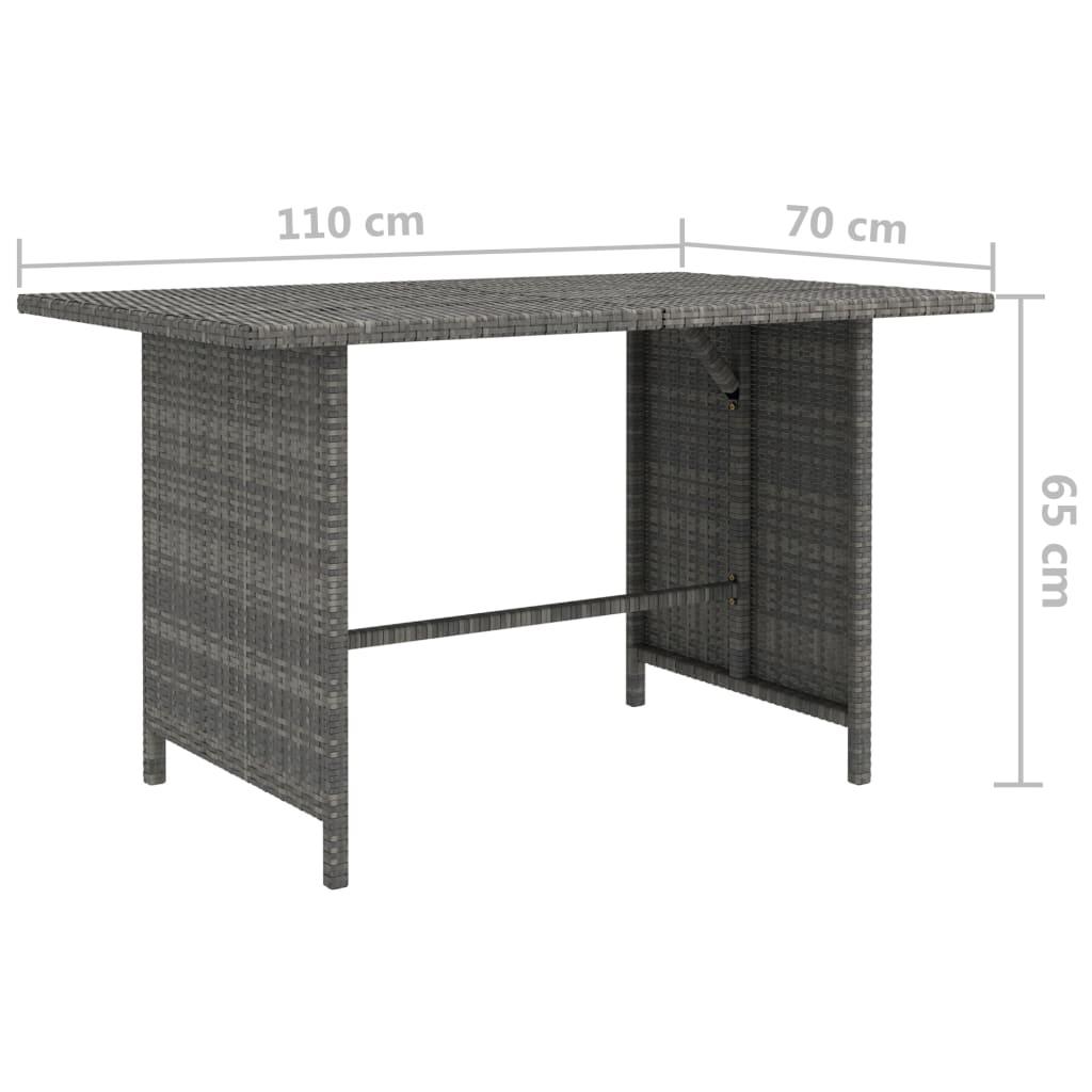9 Piece Garden Lounge Set with Cushions Poly Rattan Grey