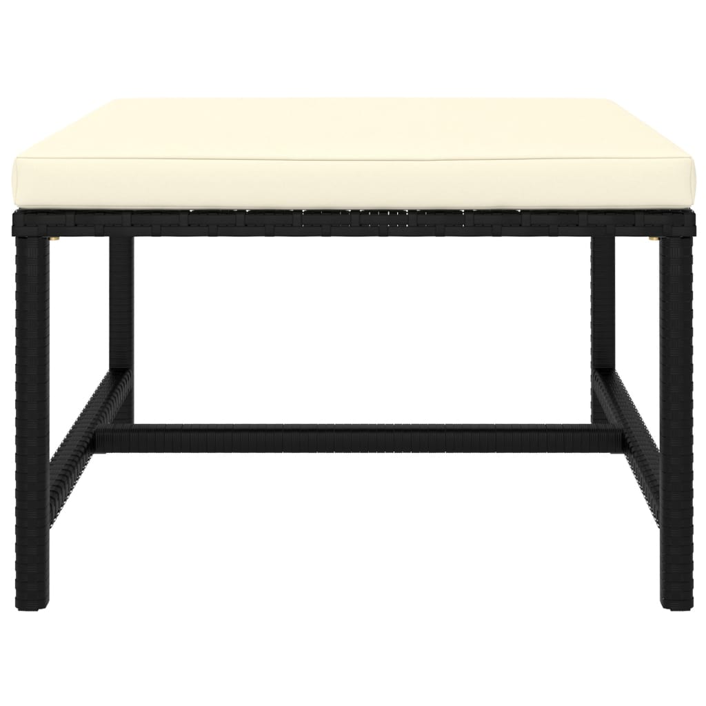 3 Piece Garden Lounge Set with Cushions Poly Rattan Black